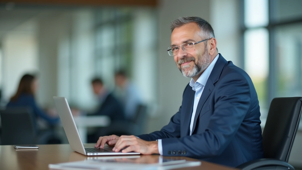 Muž středního věku pracující na počítači s finančními tabulkami penzijních fondů