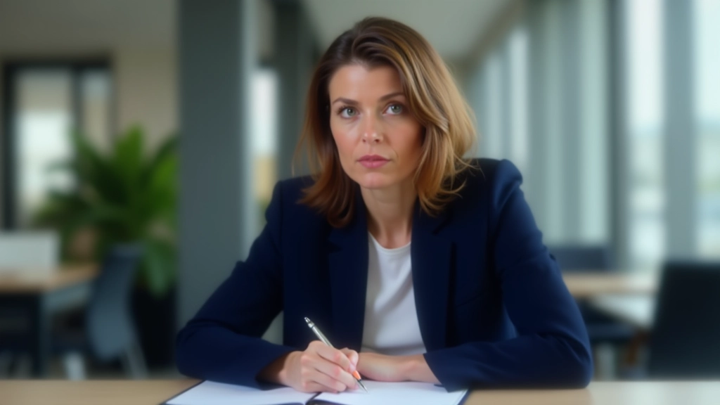 Osoba ve formálním oblečení sedící u stolu se zdravotnickým rozvrhem a tužkou v ruce