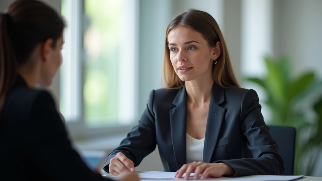 Schůzka mezi zaměstnancem a HR pracovníkem v kancelářském prostředí, diskuse o benefitech